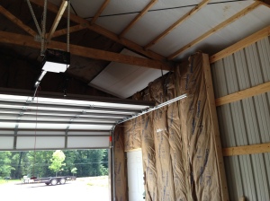 Area around garage doors and man door insulated (including the ceiling area)