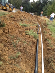 Crawl space drainage pipes