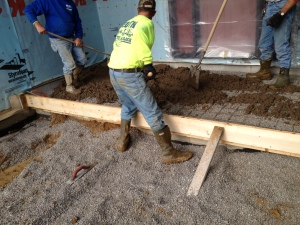 Tony setting up for the concrete