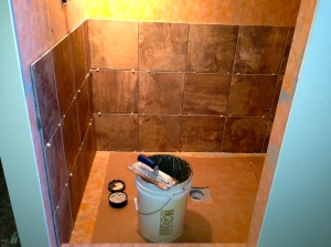 Shower tiling started