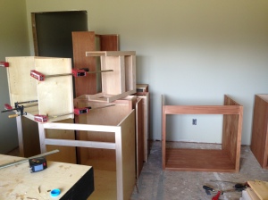 Stack of cabinets assembled. I think there are 12 just in this area.