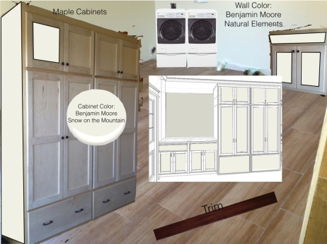 Playing with color for the laundry/pantry cabinets