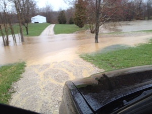 Flooded driveway