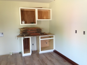 Laundry cabinets ready for doors