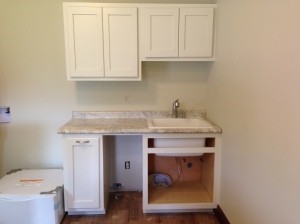 Counter-top, sink and faucet installed