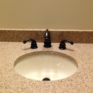 Vanity faucets installed